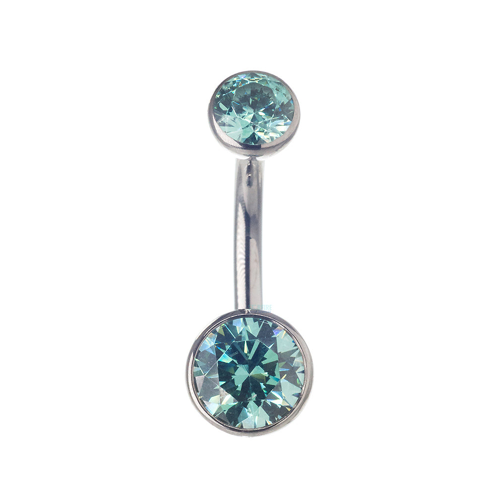Ball-Set Faceted Gem Navel Curve