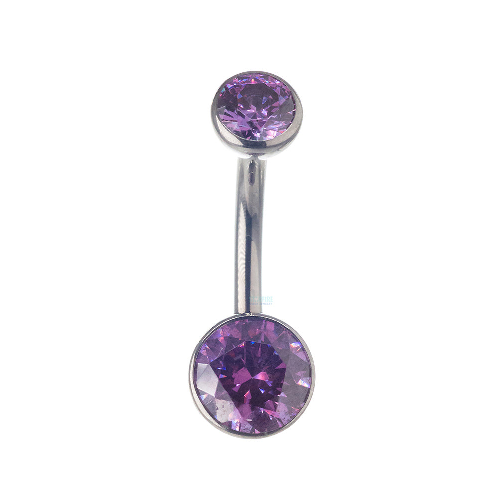 Ball-Set Faceted Gem Navel Curve
