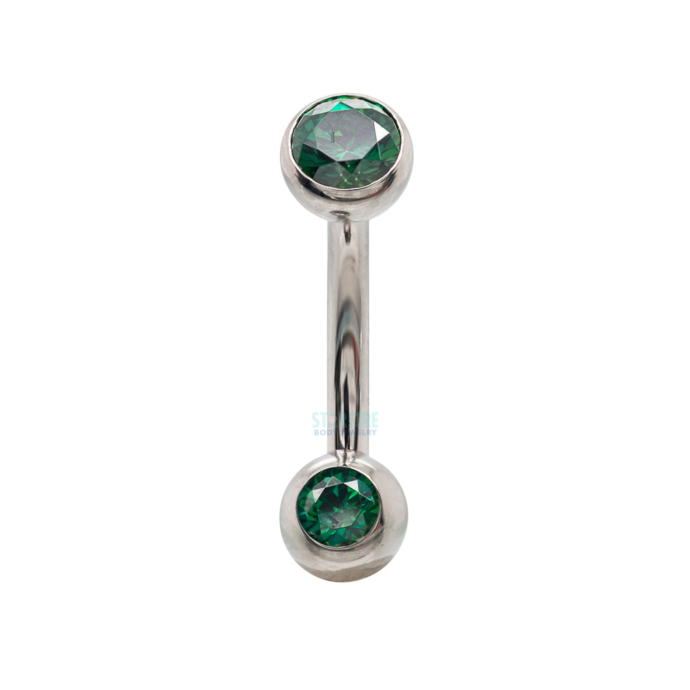 Ball-Set Faceted Gem Navel Curve