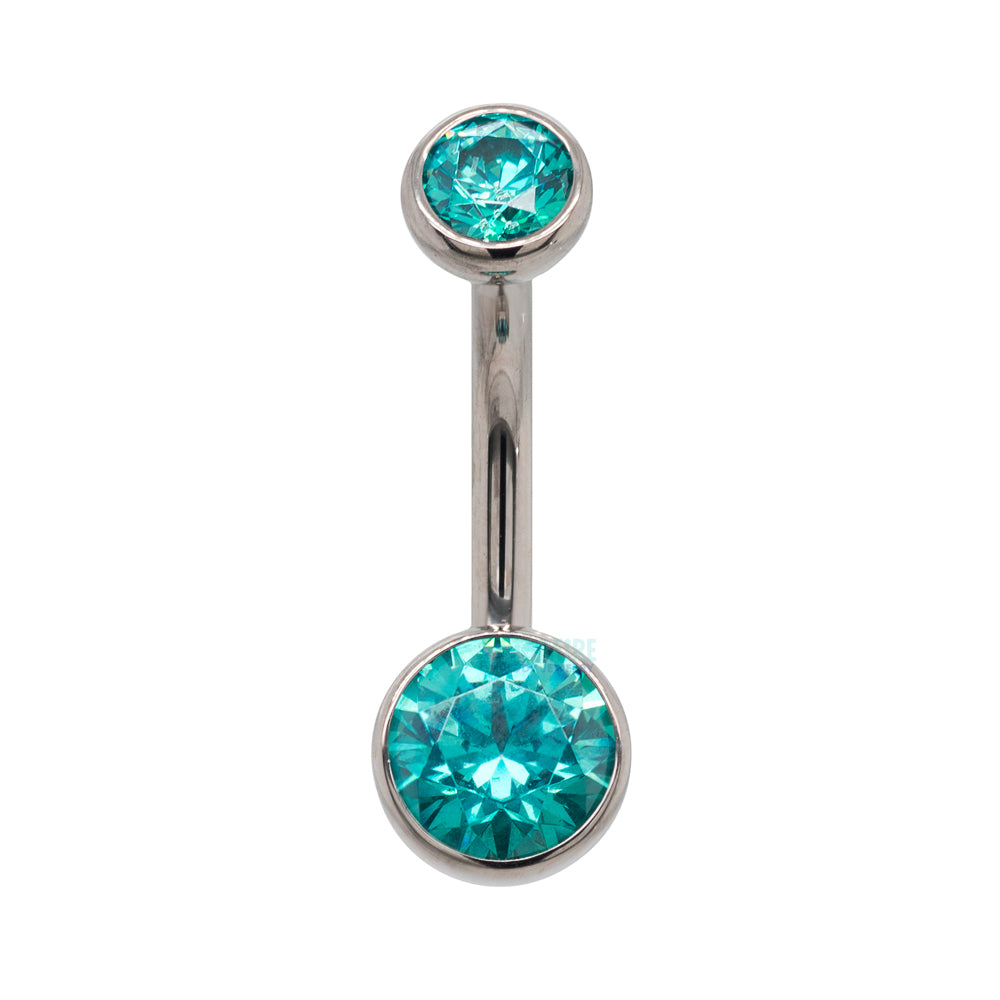 Ball-Set Faceted Gem Navel Curve
