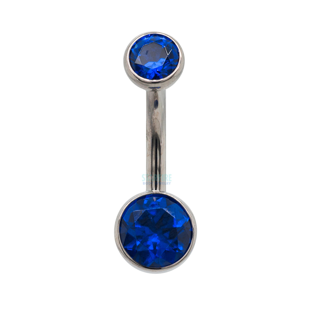 Ball-Set Faceted Gem Navel Curve