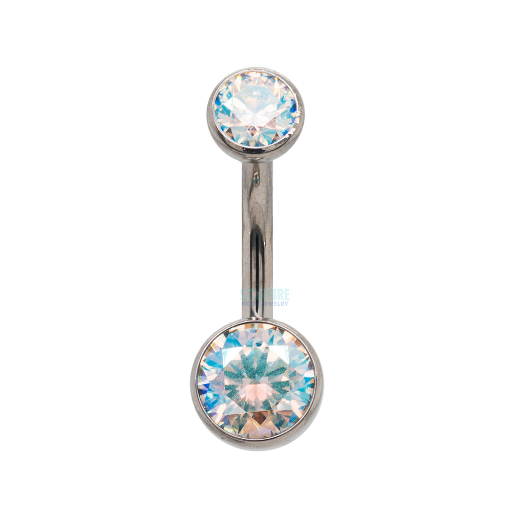 Ball-Set Faceted Gem Navel Curve