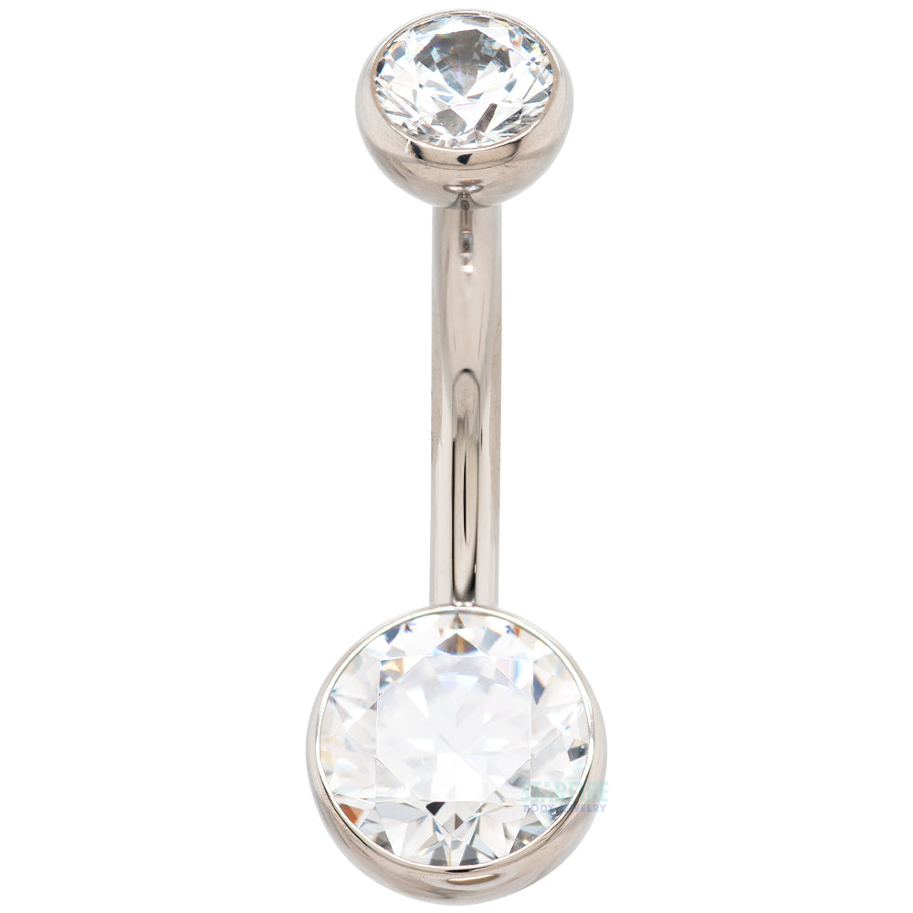 Ball-Set Faceted Gem Navel Curve