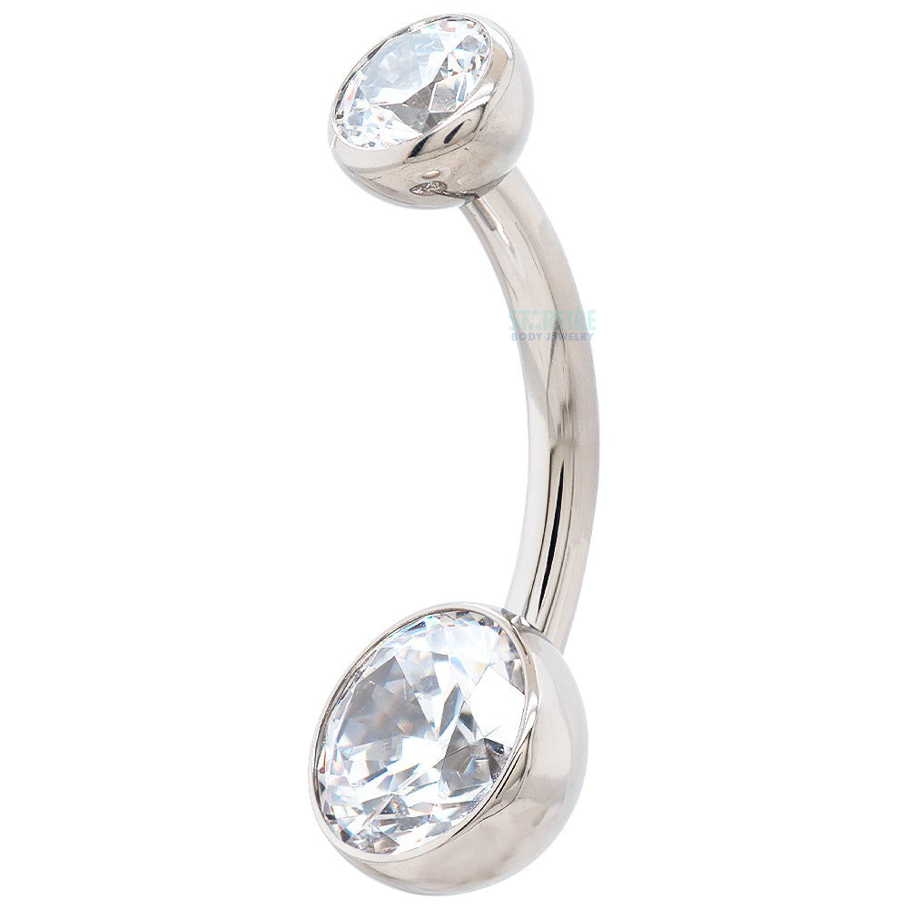 Ball-Set Faceted Gem Navel Curve