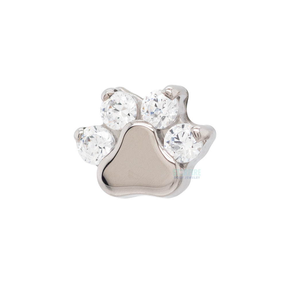 Faceted Gem Paw Print Threaded End