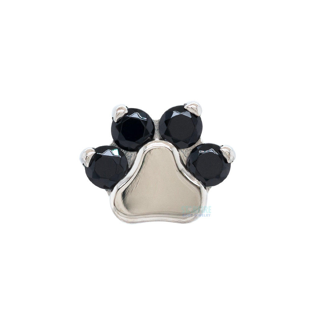 Faceted Gem Paw Print on Flatback