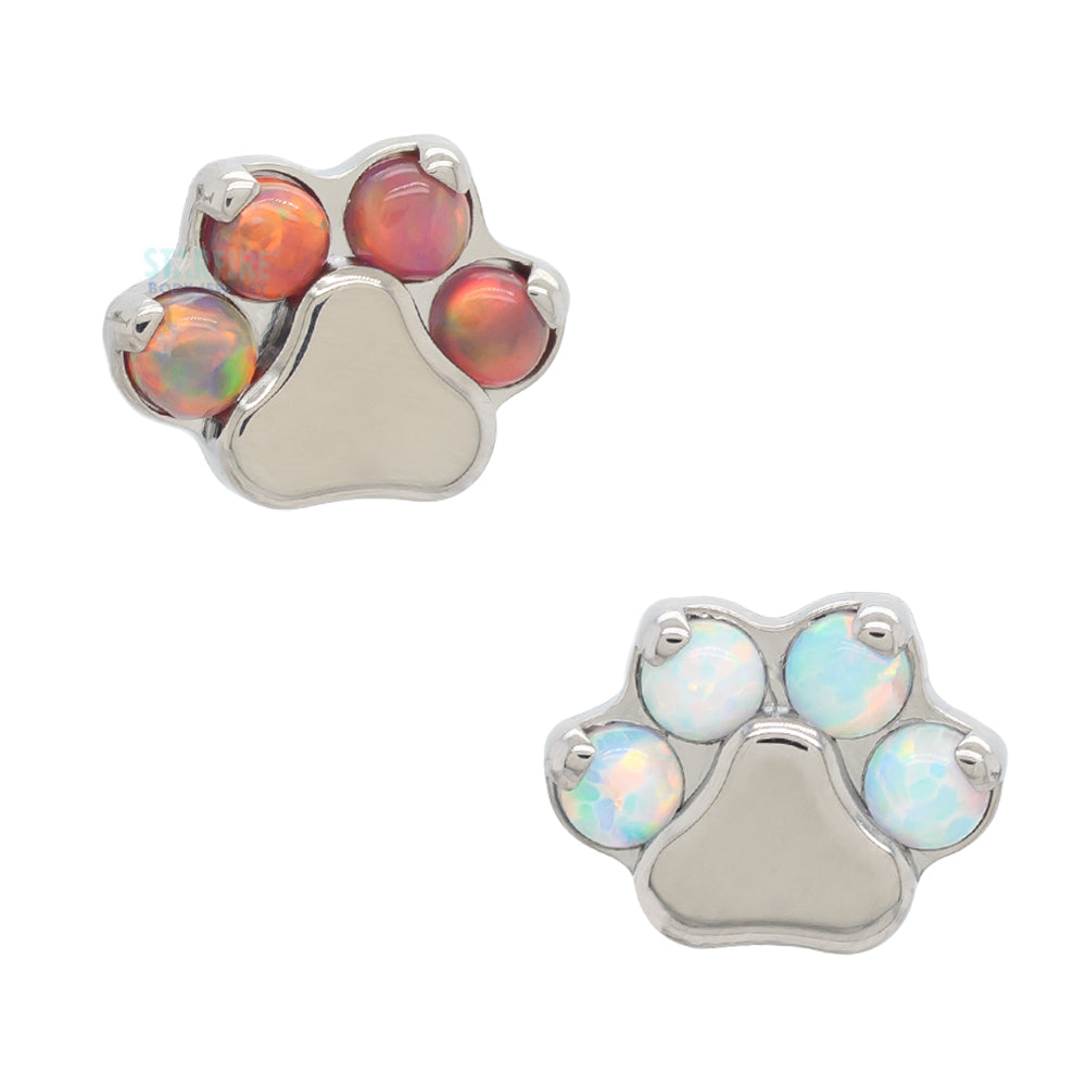 Opal Paw Print Threaded End