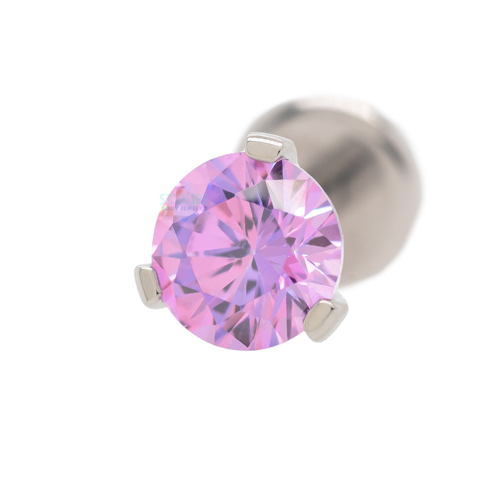 3 Prong-Set Faceted Gem on Flatback