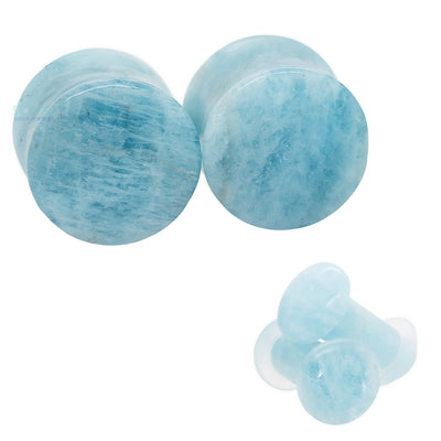 Stone Plugs - Aquamarine