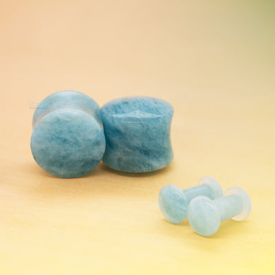 Stone Plugs - Aquamarine