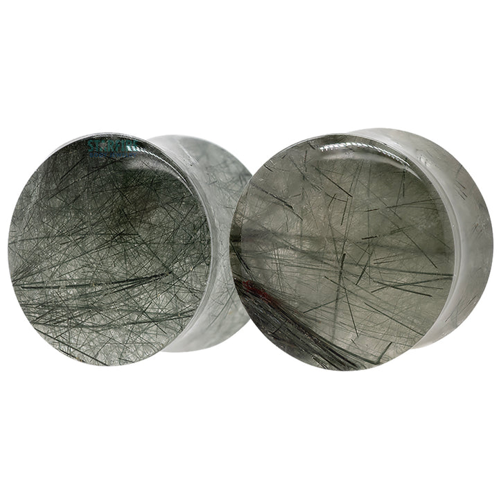 Stone Plugs - Green Tourmalinated Quartz