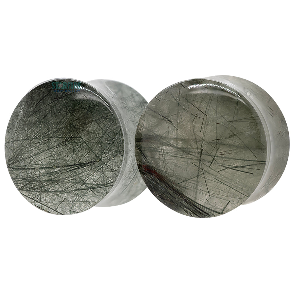 Stone Plugs - Green Tourmalinated Quartz