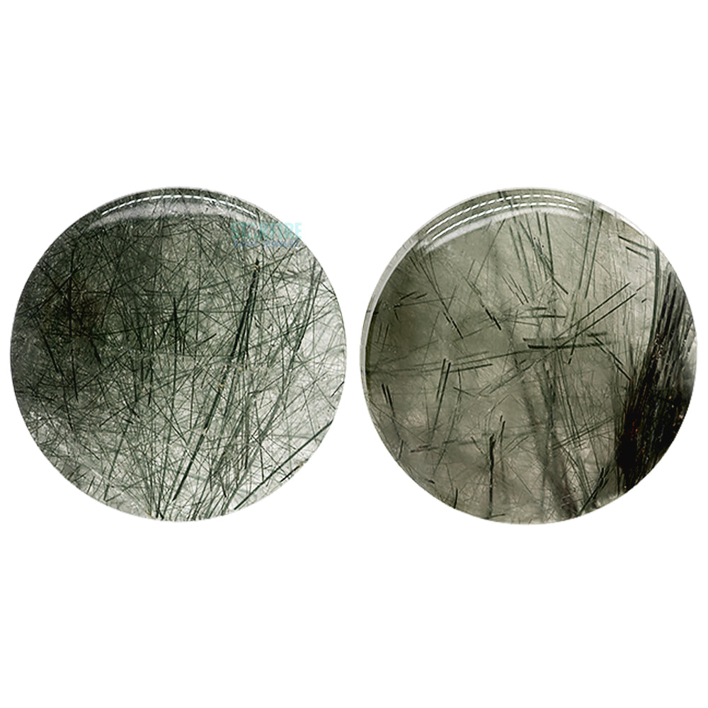 Stone Plugs - Green Tourmalinated Quartz