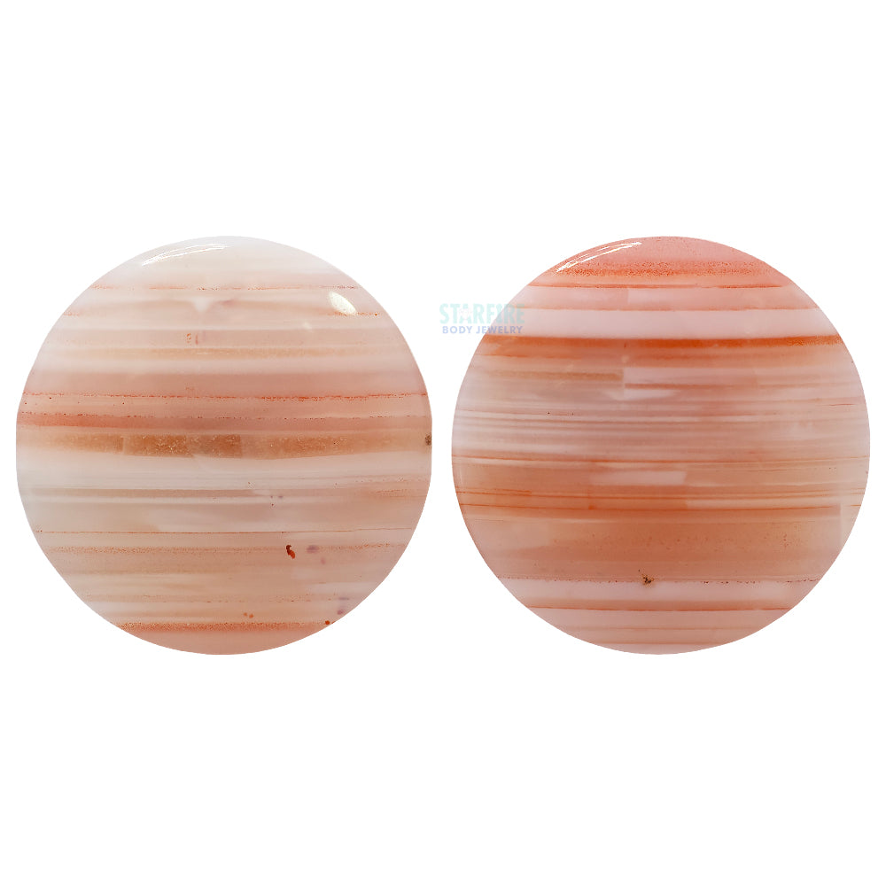 Stone Plugs - Orange Tibetan Agate