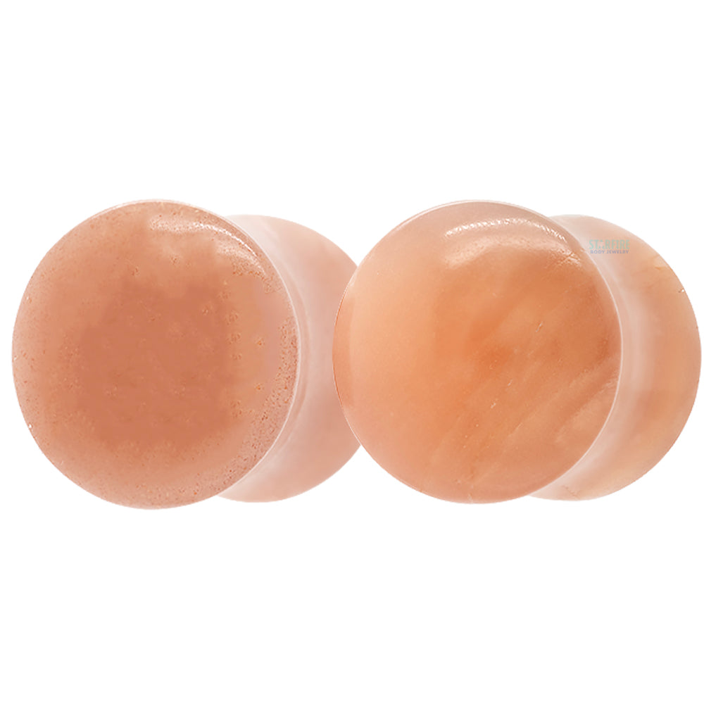 Stone Plugs - Peach Moonstone