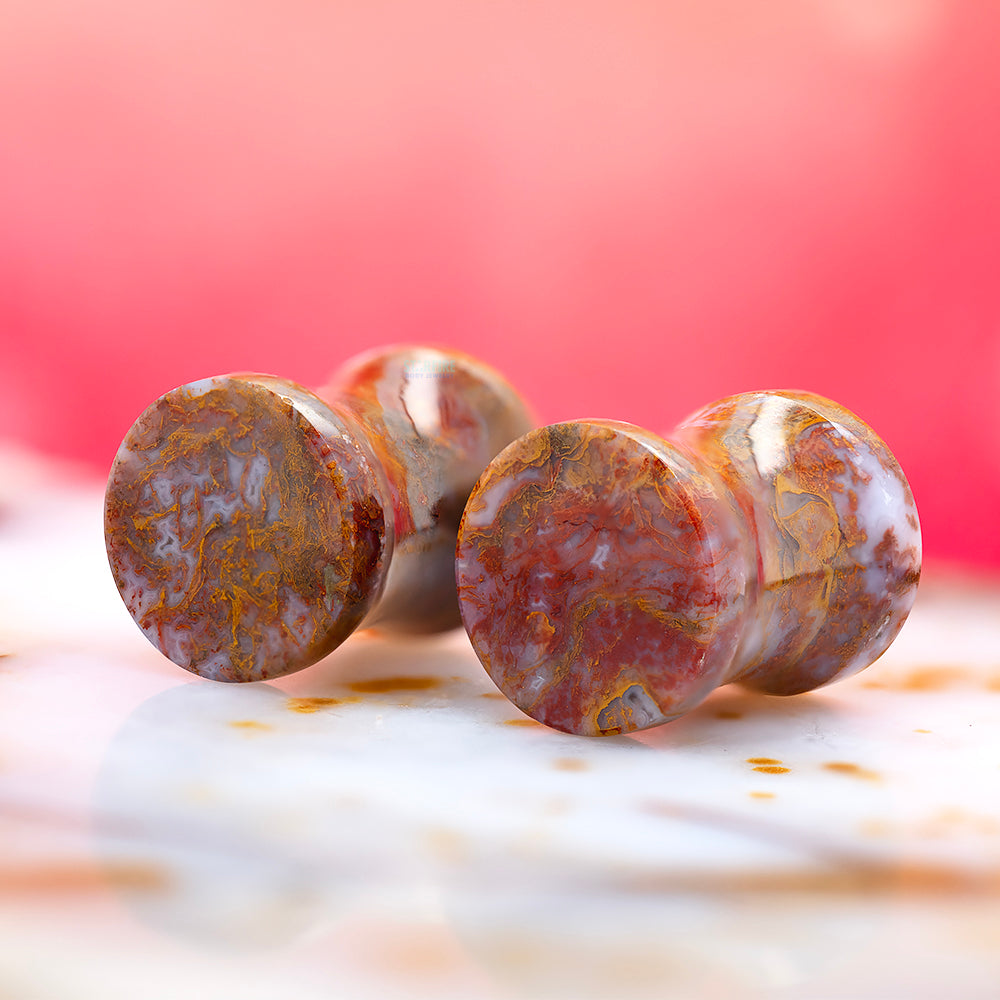 Stone Plugs - Red Moss Agate