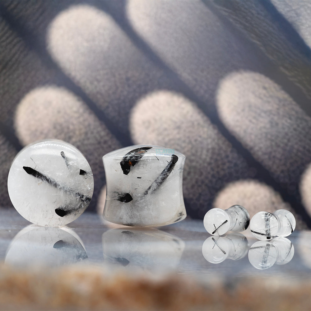 Stone Plugs - Tourmalated Quartz