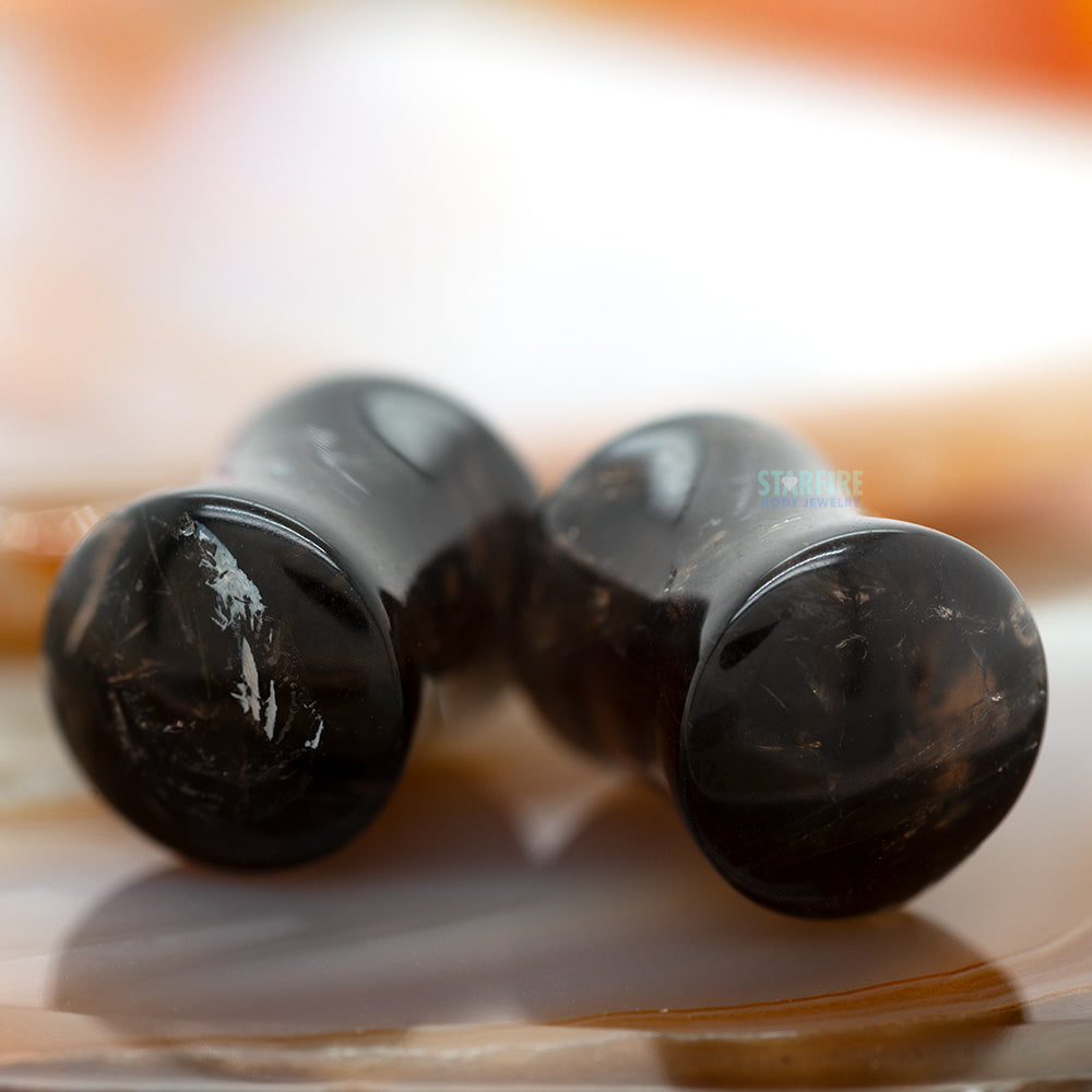 Stone Plugs - Dark Smoky Quartz