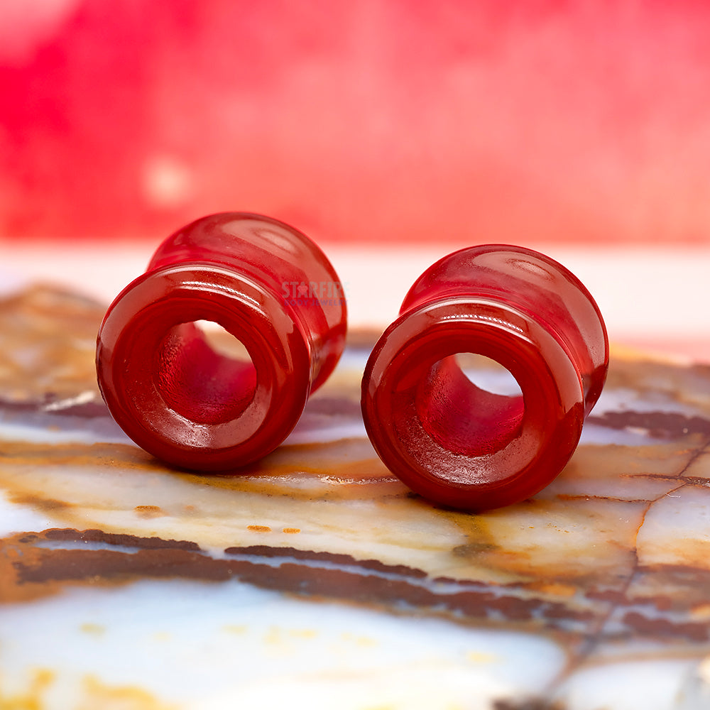 Stone Double Flare Eyelets - Carnelian
