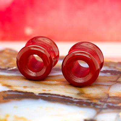 Stone Double Flare Eyelets - Carnelian