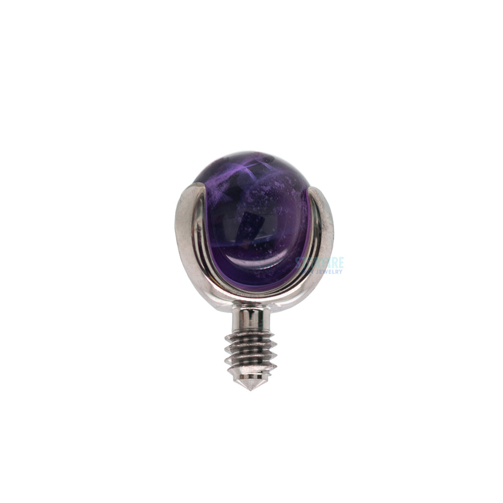 Natural Stone Ball in Prong's Threaded End