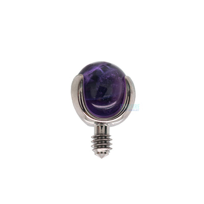 Natural Stone Ball in Prong's Threaded End