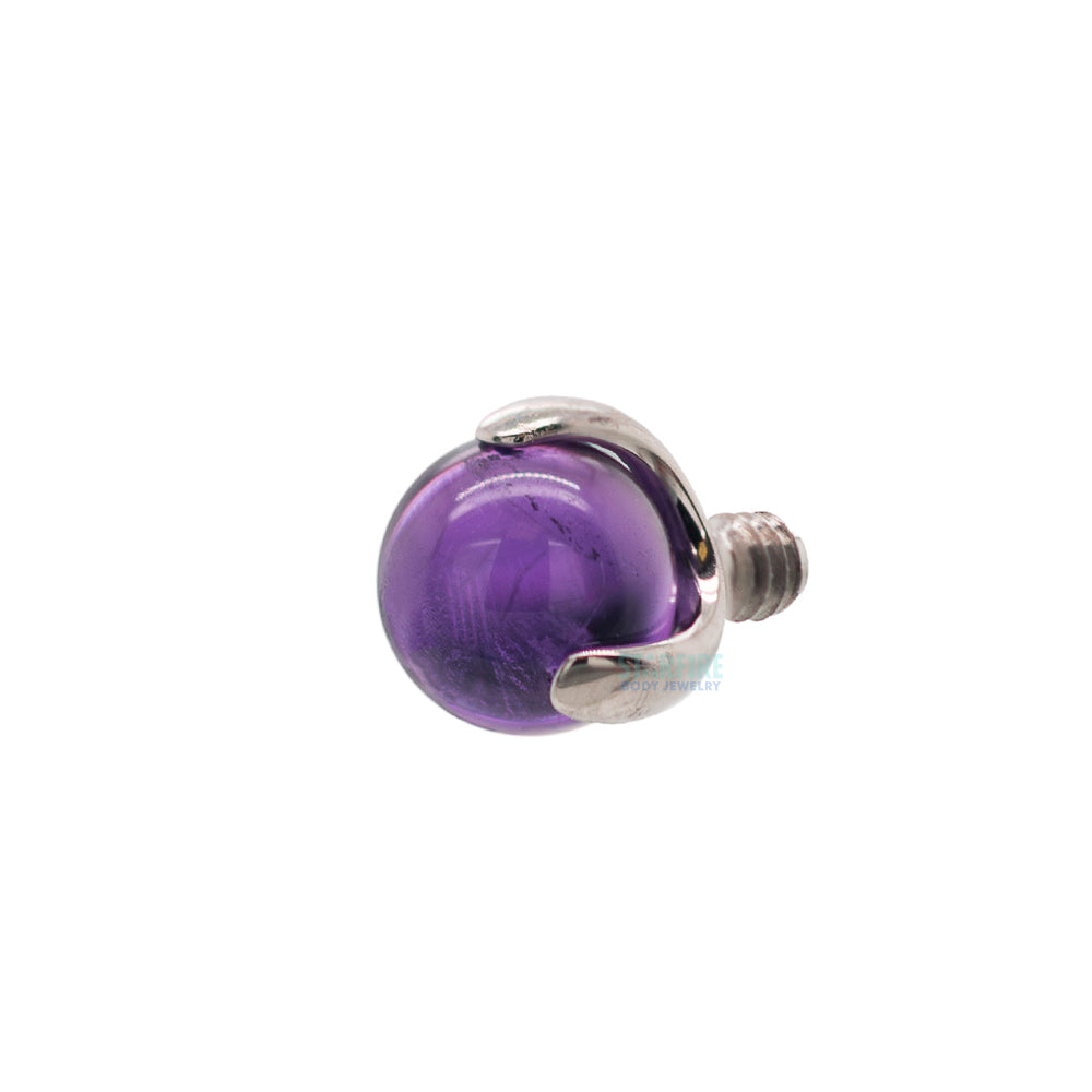 Natural Stone Ball in Prong's Threaded End