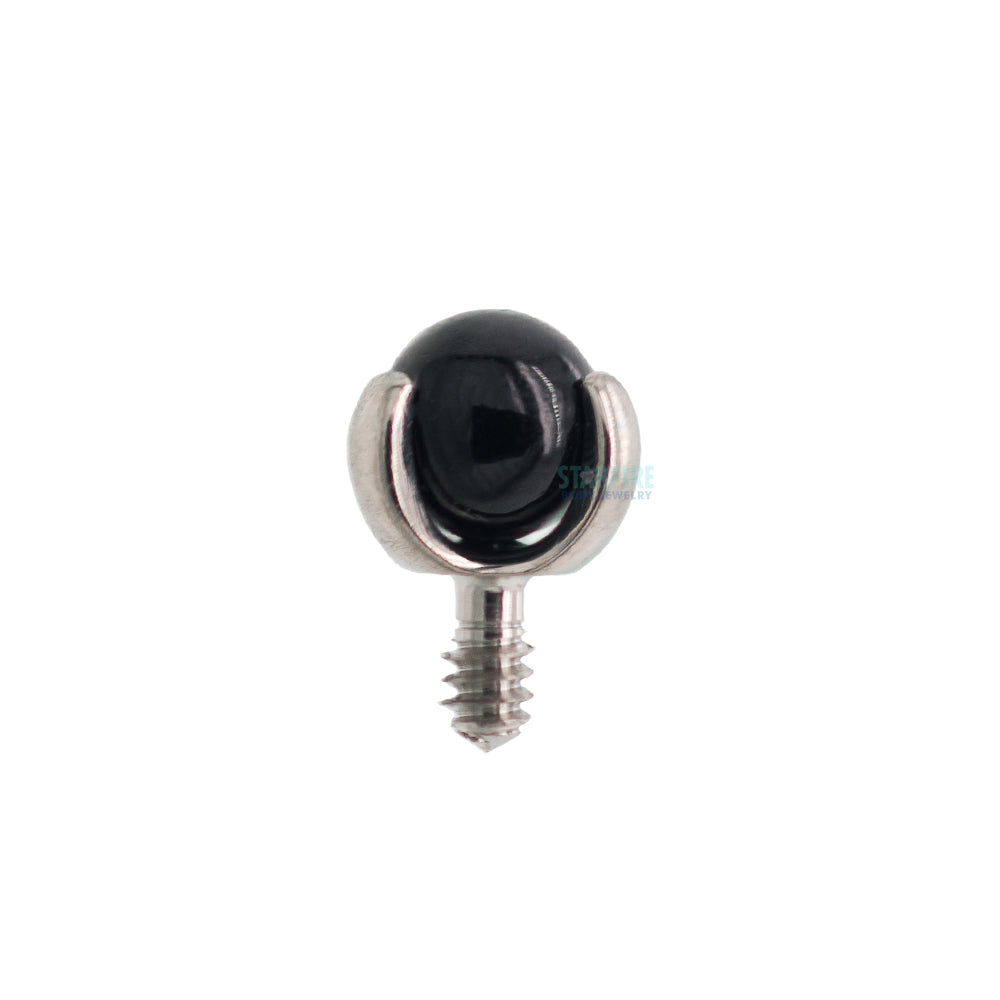 Natural Stone Ball in Prong's Threaded End