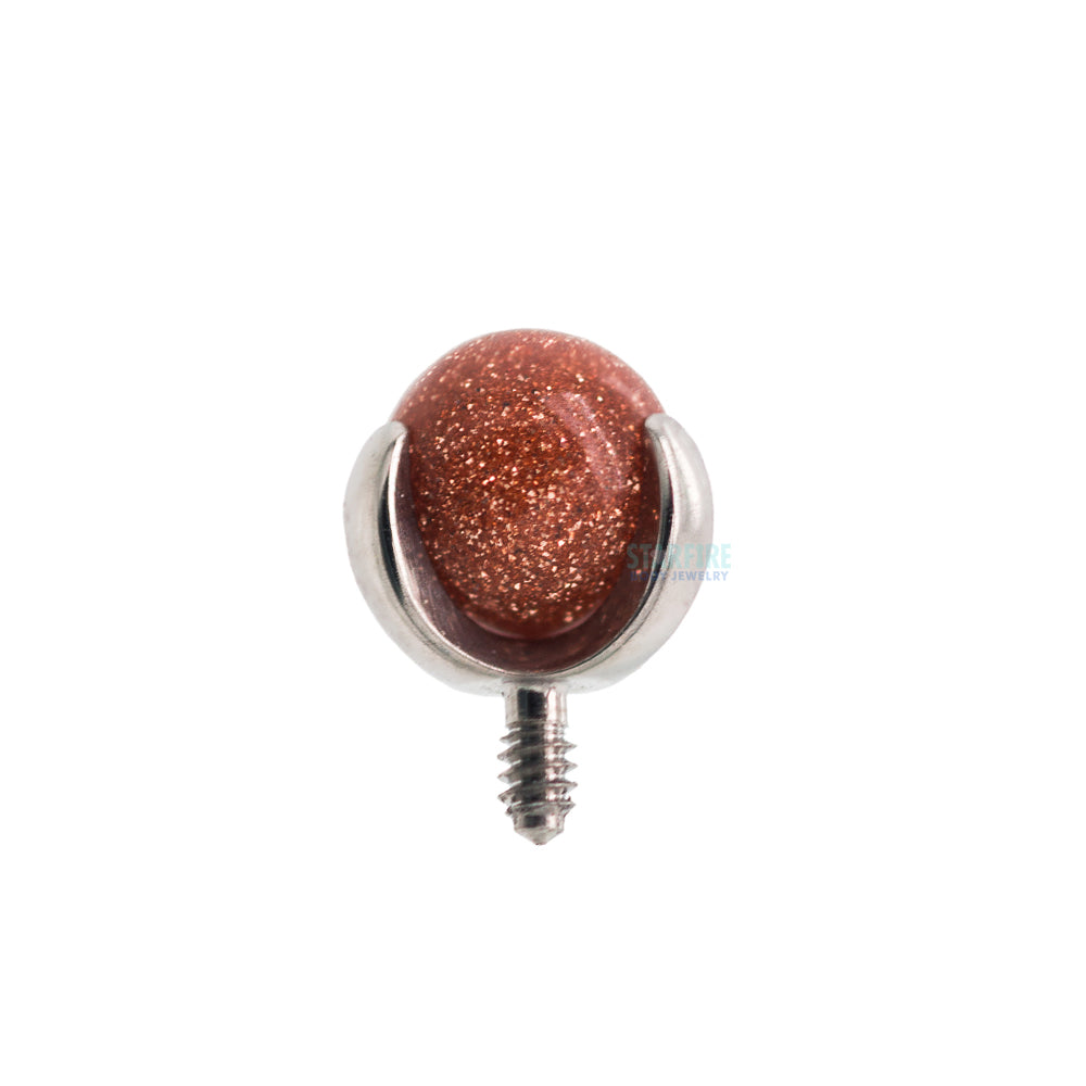Natural Stone Ball in Prong's Threaded End