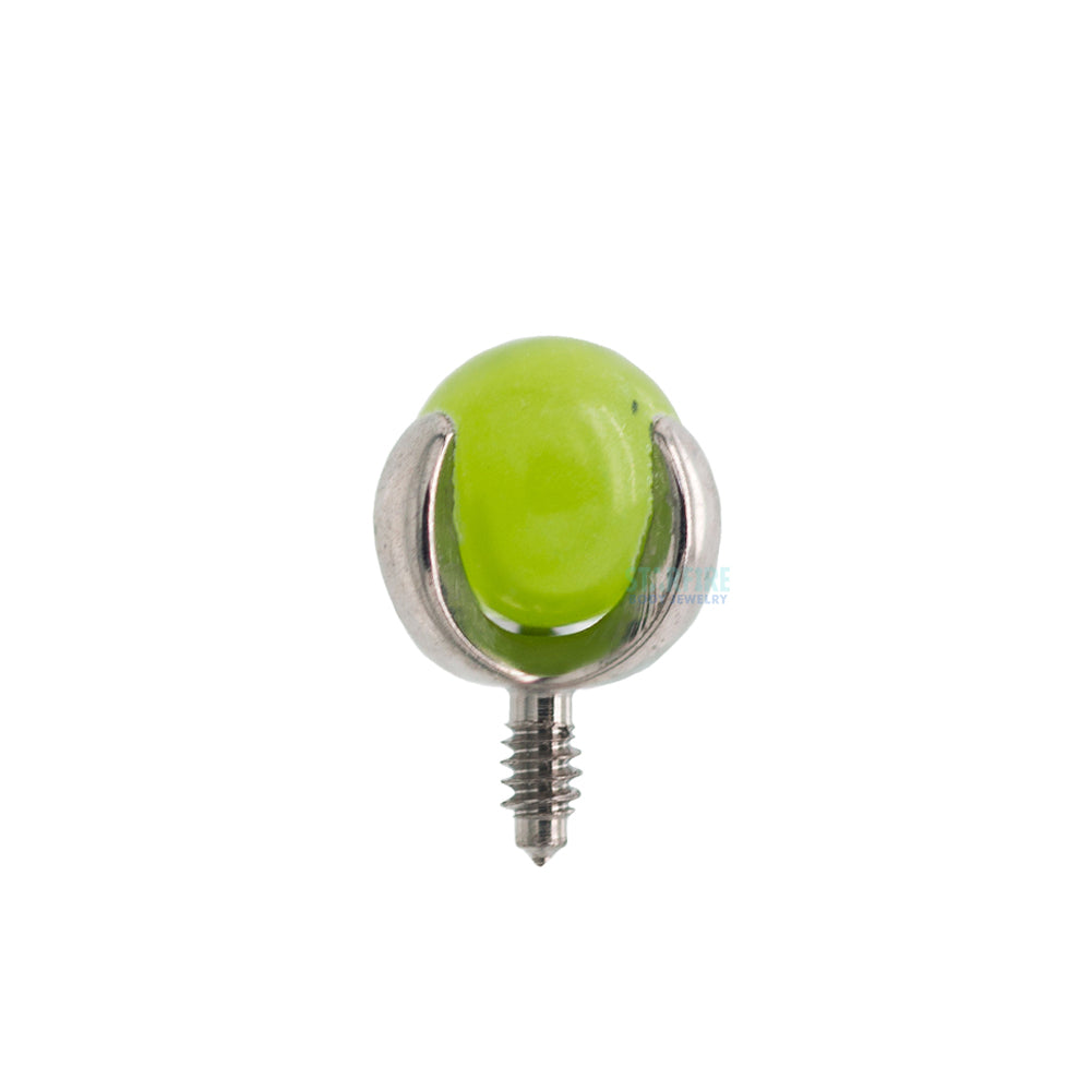 Natural Stone Ball in Prong's Threaded End