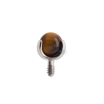 Natural Stone Ball in Prong's Threaded End