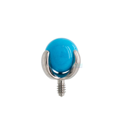 Natural Stone Ball in Prong's Threaded End