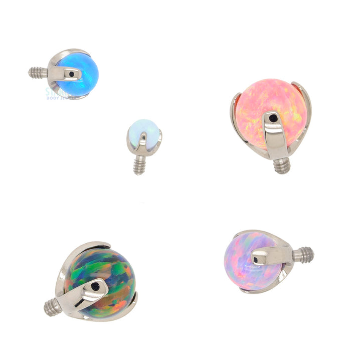 Opal Ball in Prong's Threaded End