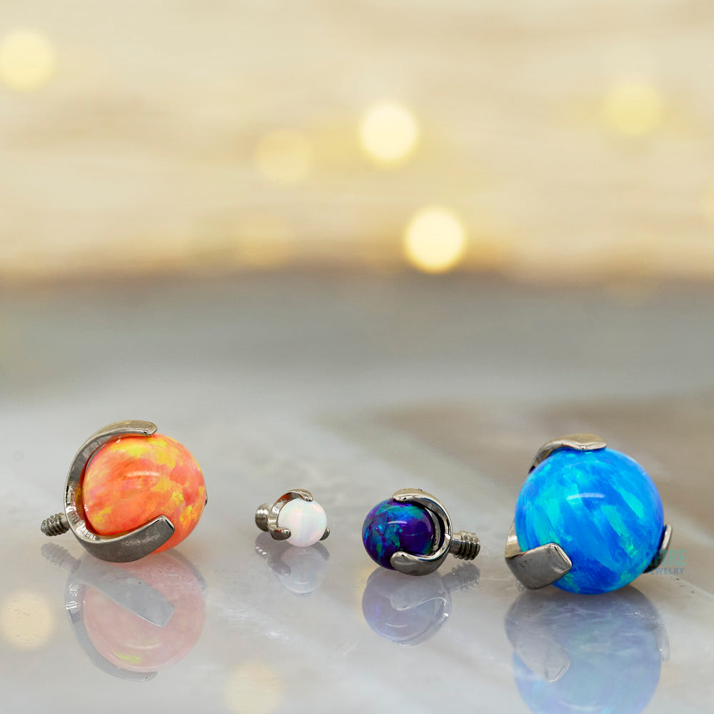 Opal Ball in Prong's Threaded End