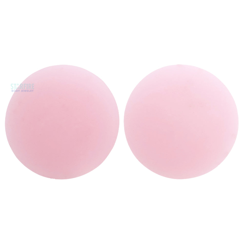 Glass Color Front Plugs - Matte Cotton Candy