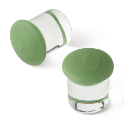 Glass Color Front Plugs - Matte Olive