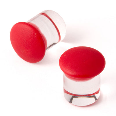 Glass Color Front Plugs - Matte Red