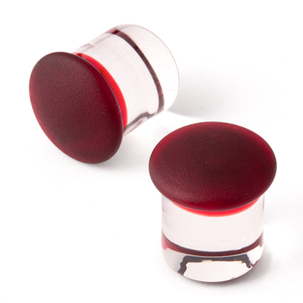 Glass Color Front Plugs - Matte Ruby