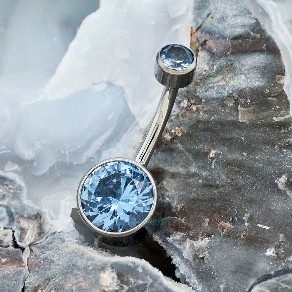Bezel-set Brilliant-Cut Navel Curve