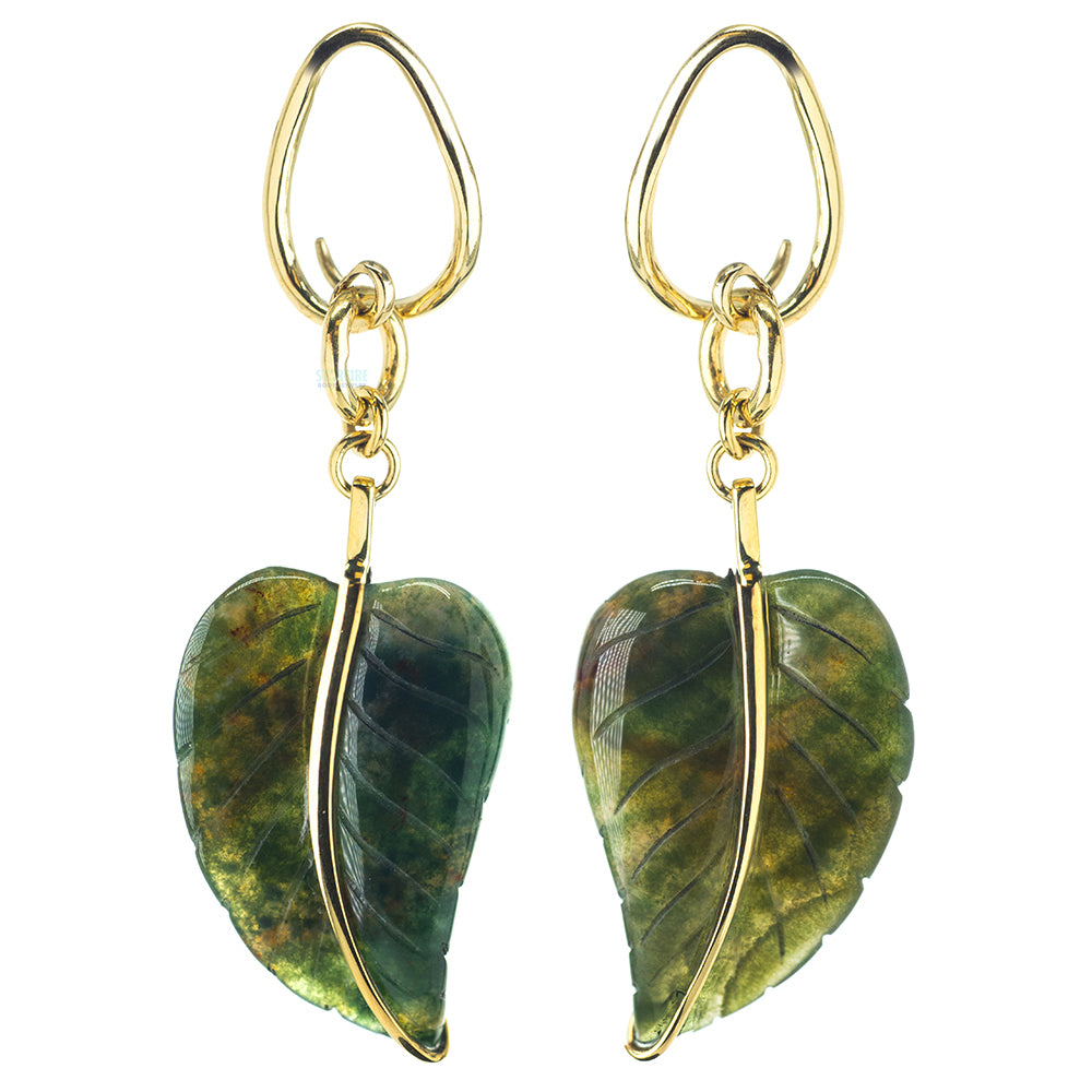 Moss Agate Leaves Hangers