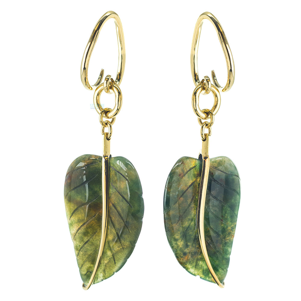 Moss Agate Leaves Hangers