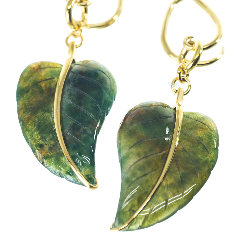 Moss Agate Leaves Hangers