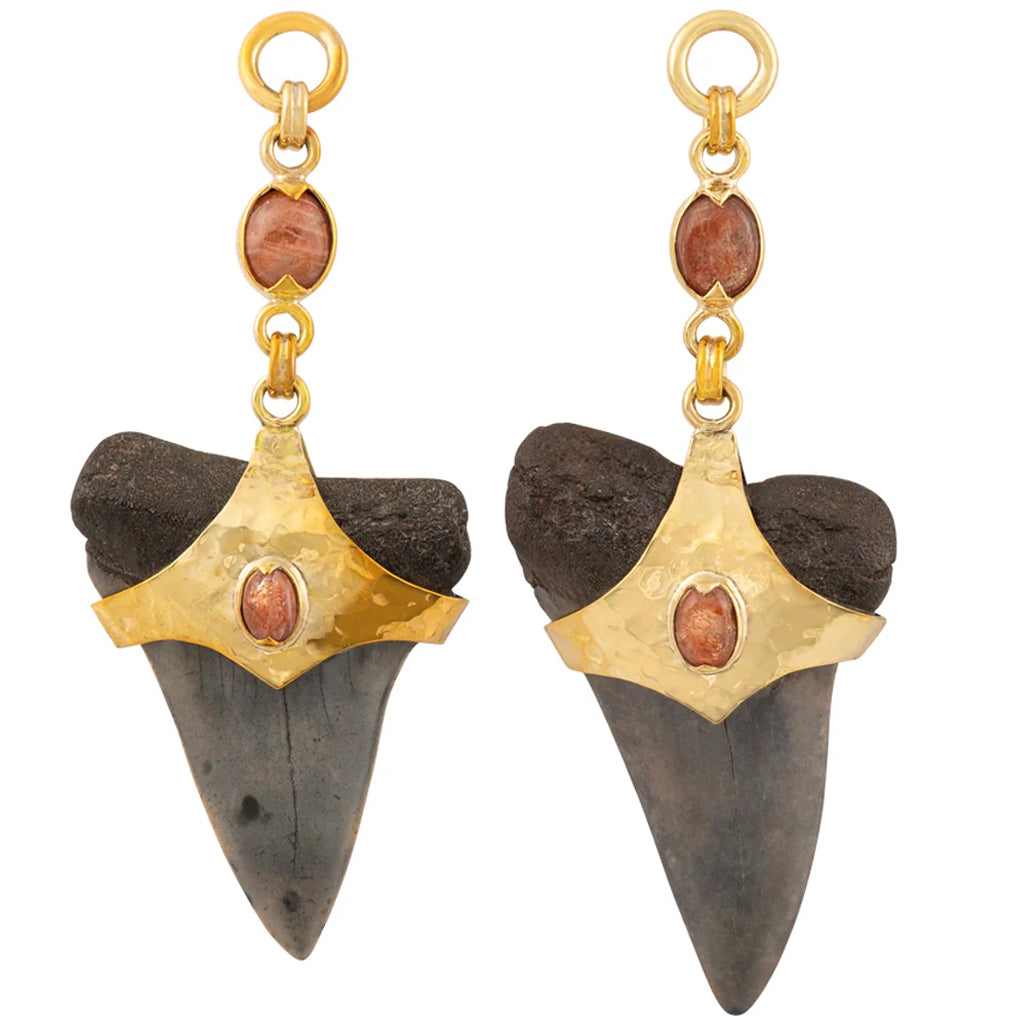 Megalodon (Shark) Teeth Hangers with Sunstone