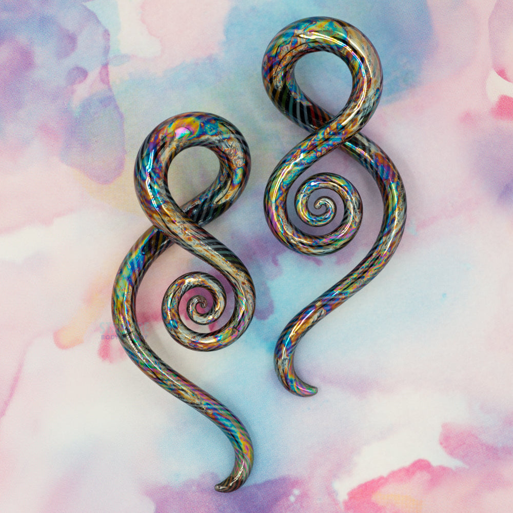 Glass Mini Squids - Oil Slick Twisted Spectrum
