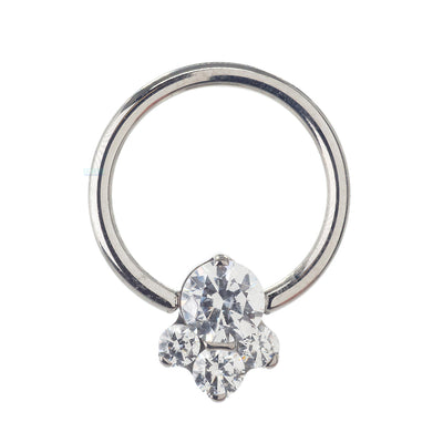 "Caeli" Prong-Set Faceted Gems Captive Bead Ring (CBR)