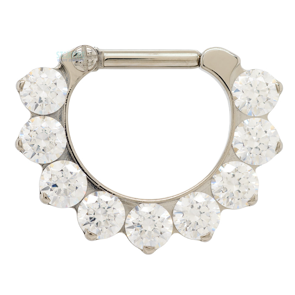 "Odyssey" Clicker #10 with Faceted Gems - 16 ga. 1/4" post
