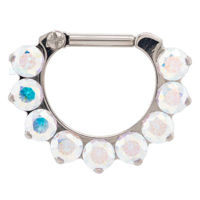 "Odyssey" Clicker #10 with Faceted Gems - 16 ga. 5/16" post (longer)