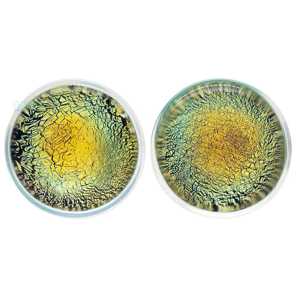 Dichroic Glass Plugs - Gold