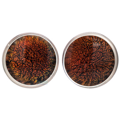 Dichroic Glass Plugs - Red Gold