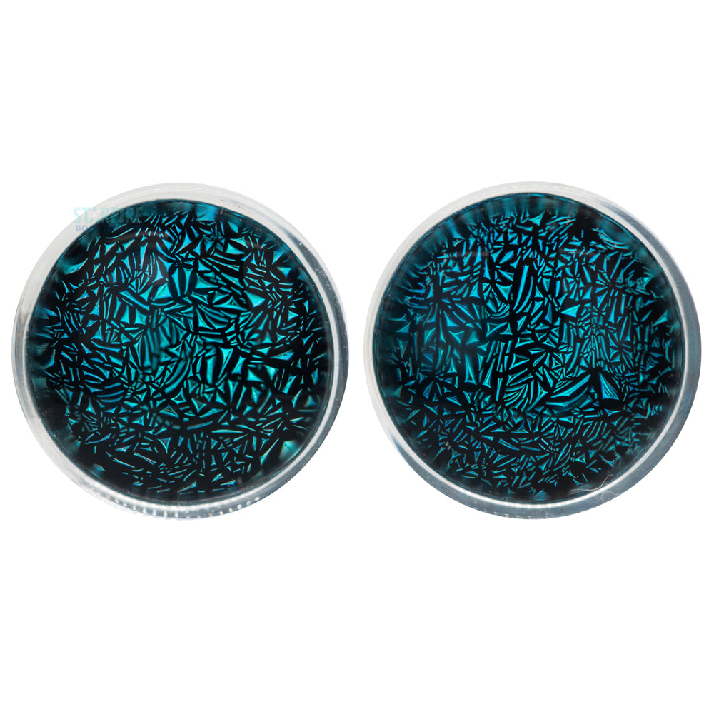 Dichroic Glass Plugs - Blue